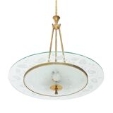 Brass and glass chandelier, 1950s