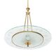 Brass and glass chandelier, 1950s