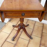 English style wooden side table with flaps