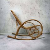 Vintage wicker rocking chair 'rohé'
