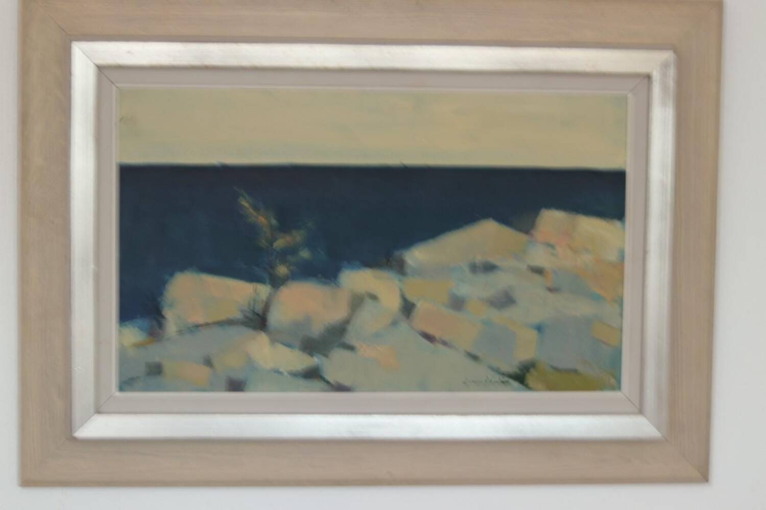 Huile sur toile suédoise – « Paysage côtier » par Arne Aspelin