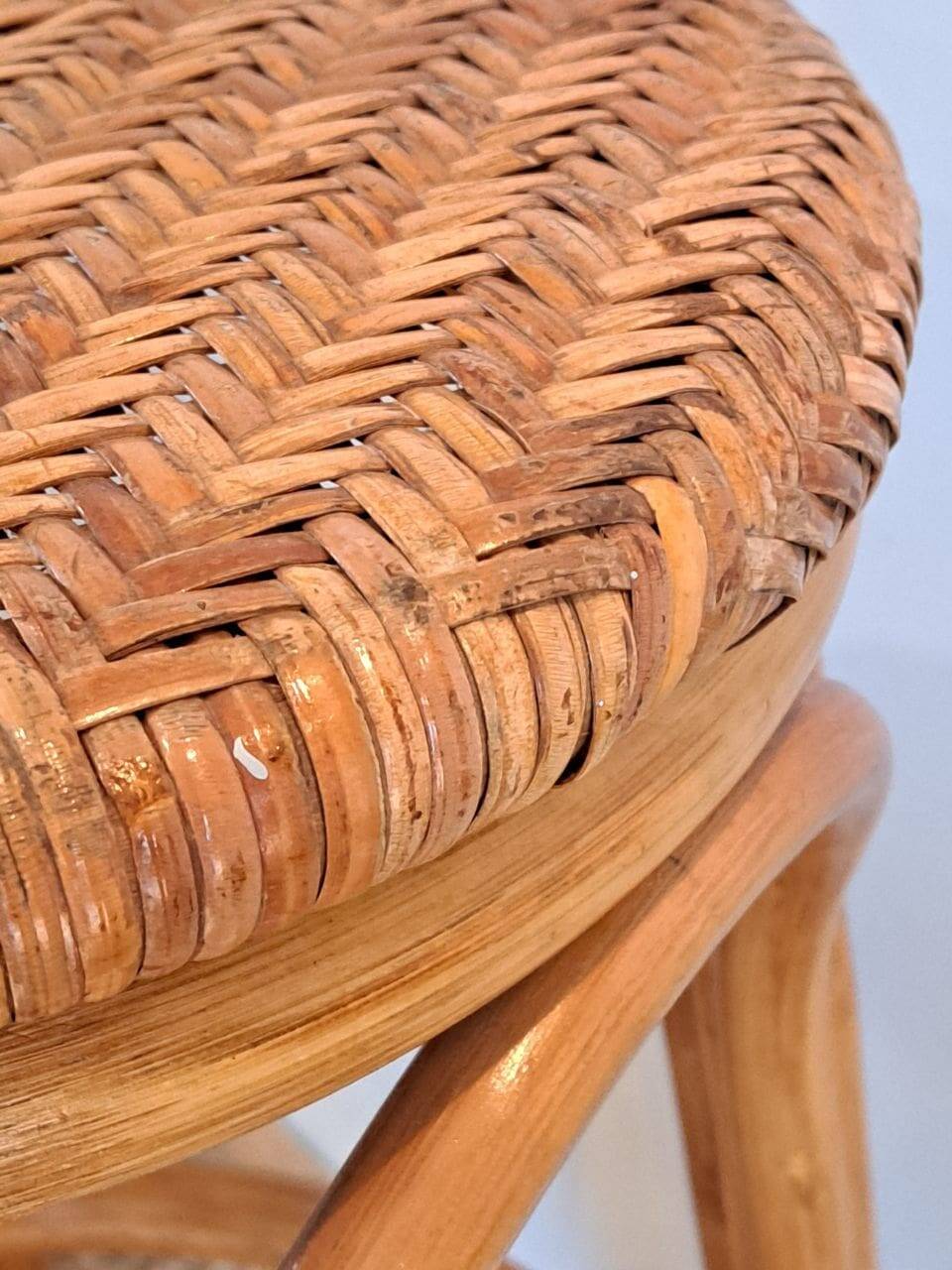 Vintage rattan and wicker bar stools