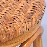 Vintage rattan and wicker bar stools