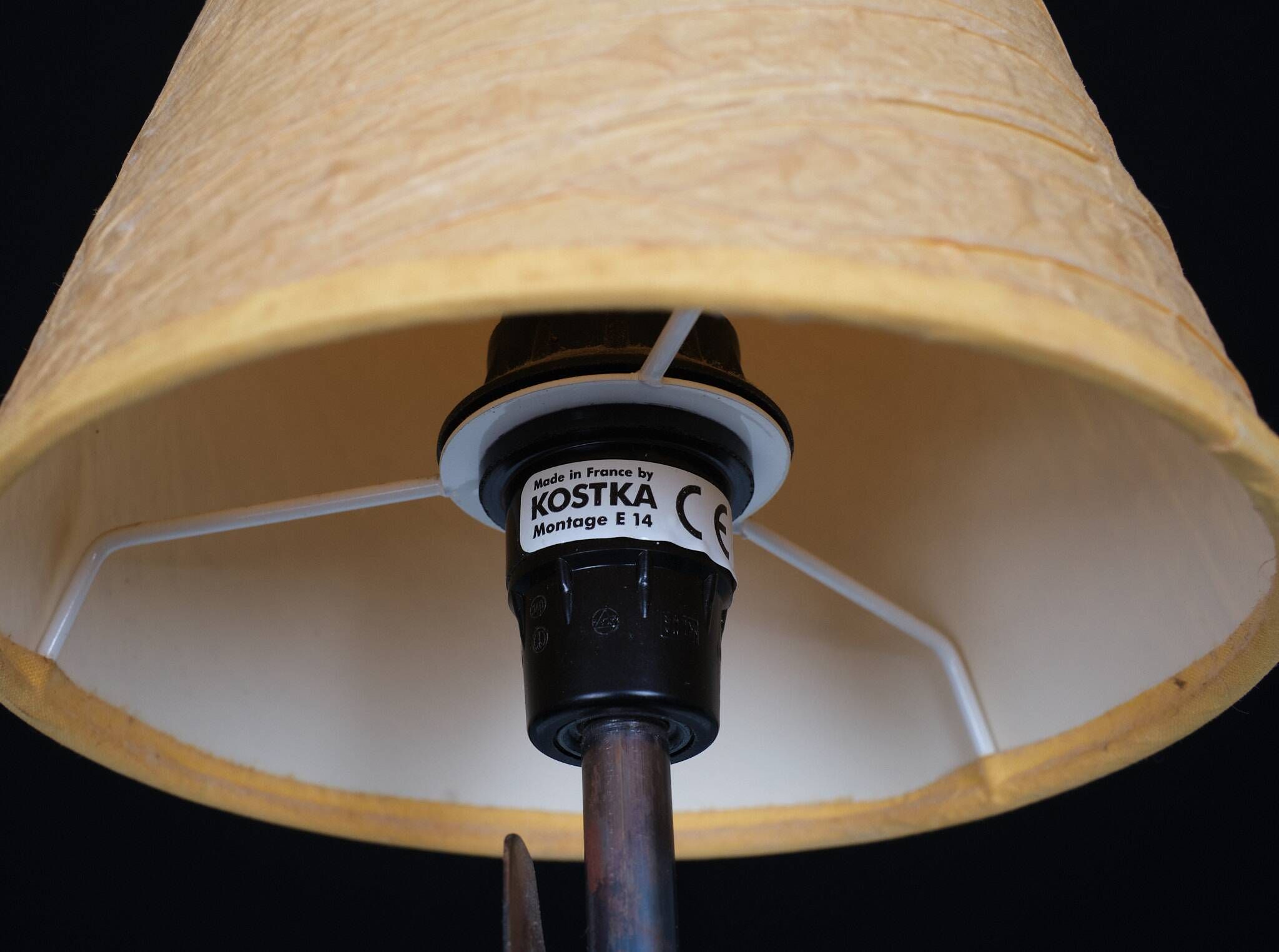 Lampe de table faite main en laiton Robert Kostka 1980 France