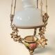 Suspension monte et baisse Art nouveau en barbotine, vers 1900