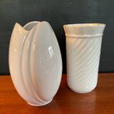 A pair of vintage ceramic vases from the 1970s.