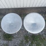 Pair of stools Habitat in cast aluminum 1980 vintage
