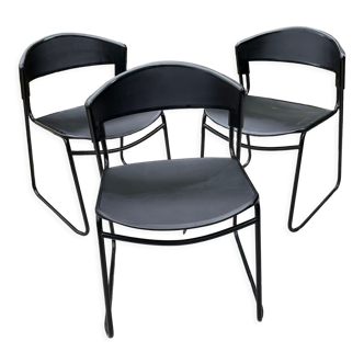 Lot de 3 chaises design Airborne 1986