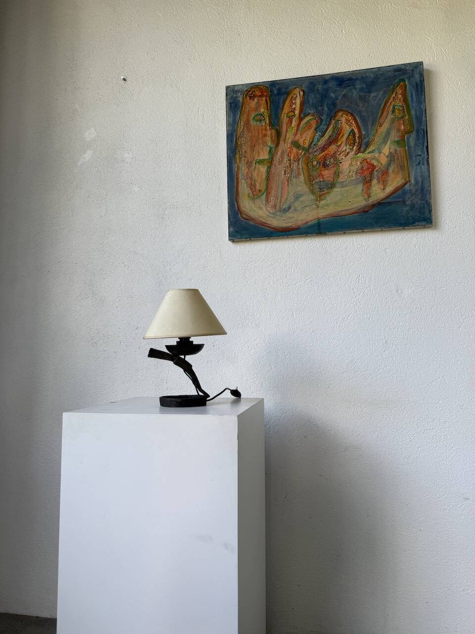 Brutalist metal lamp from the 50s