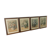 Series of 4 watercolors flowers