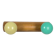 Vintage wall coat rack with 2 yellow and green balls.