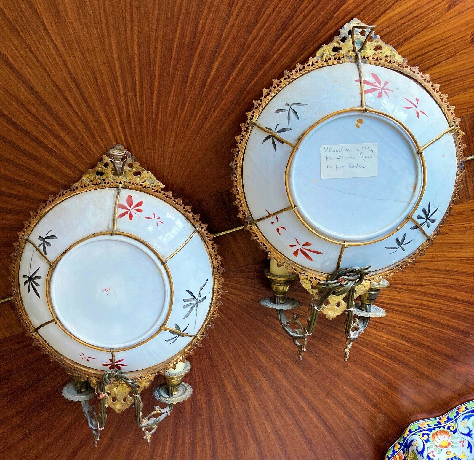 Pair of porcelain sconces from The Meiji period