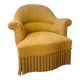 Fauteuil crapaud en tissu jaune