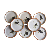 Lot of 8 sandstone dessert plates