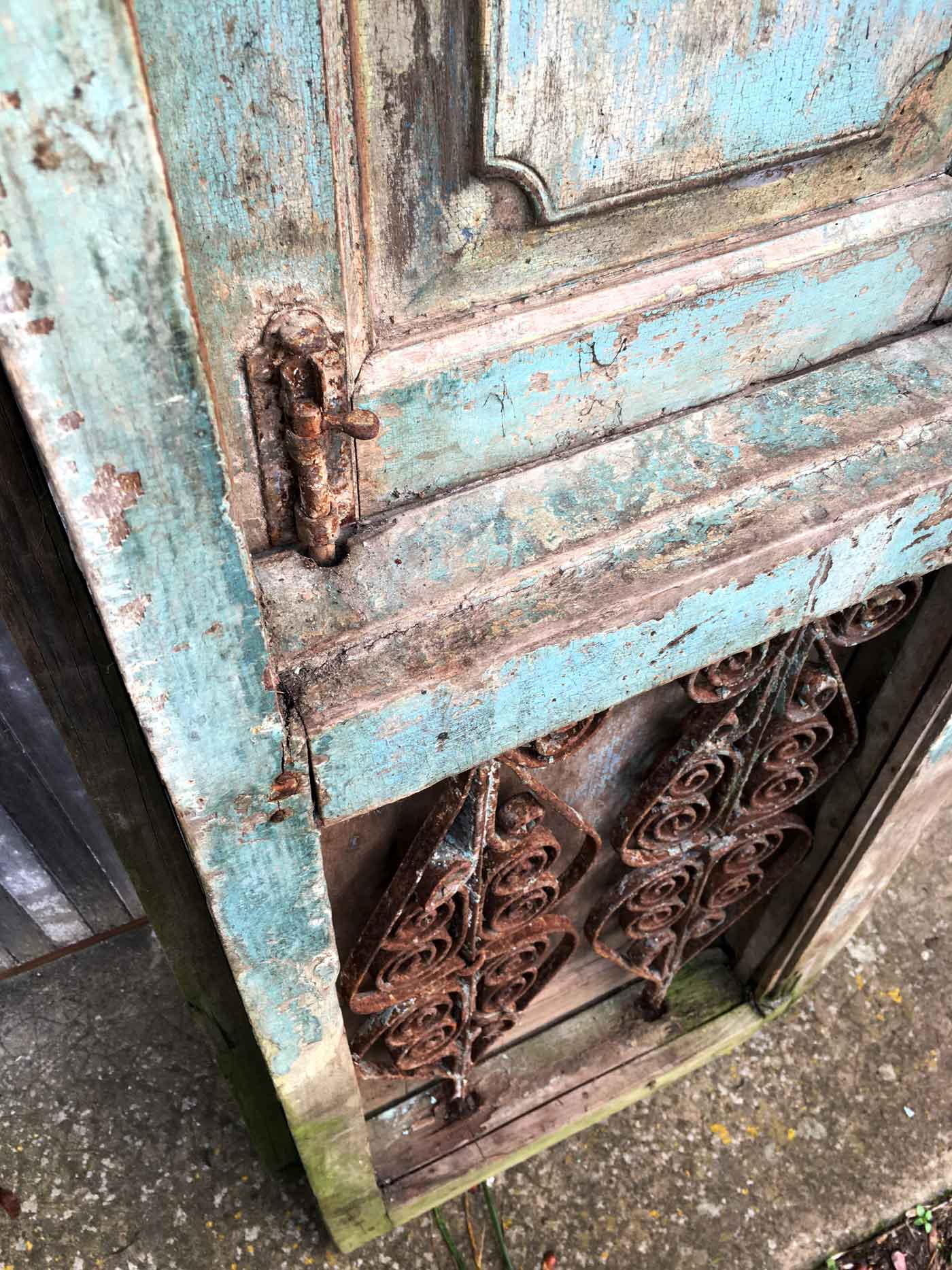 Old patinated teak door