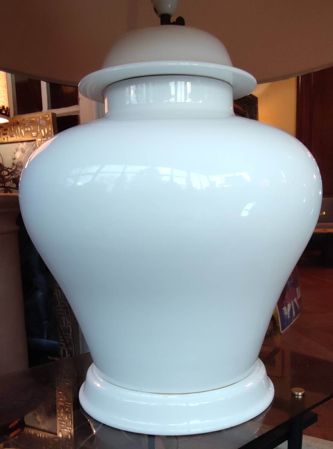 Very large designer ceramic lamp François Chatain
