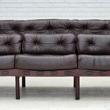 1970s, Scandinavian 3-seater sofa by Arne Norell, furniture leather.