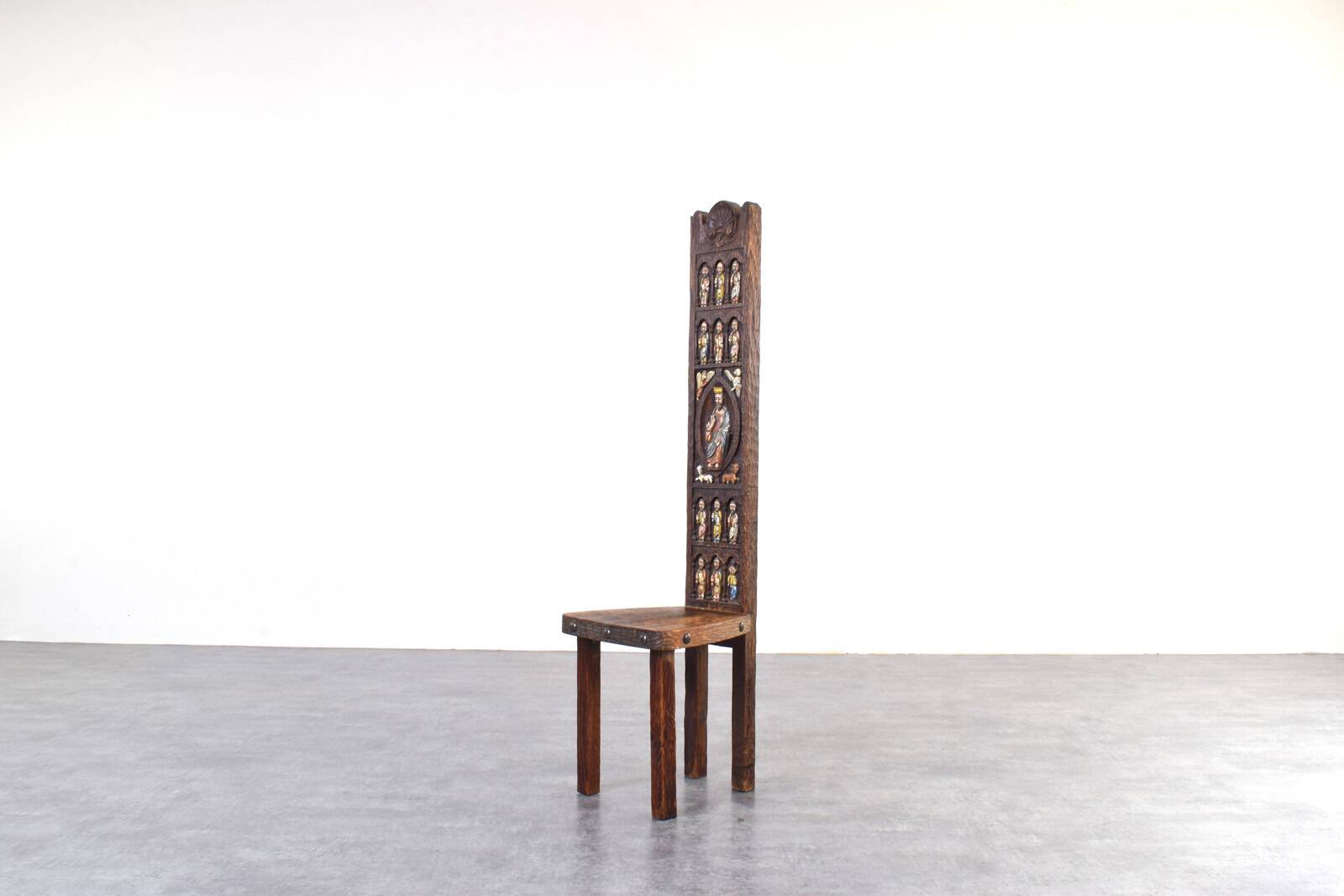 Chaise haute espagnole d'Ormecasa avec Jésus et les Apôtres, années 1970.