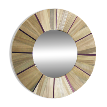 Witch's Eye Mirror in straw marquetry