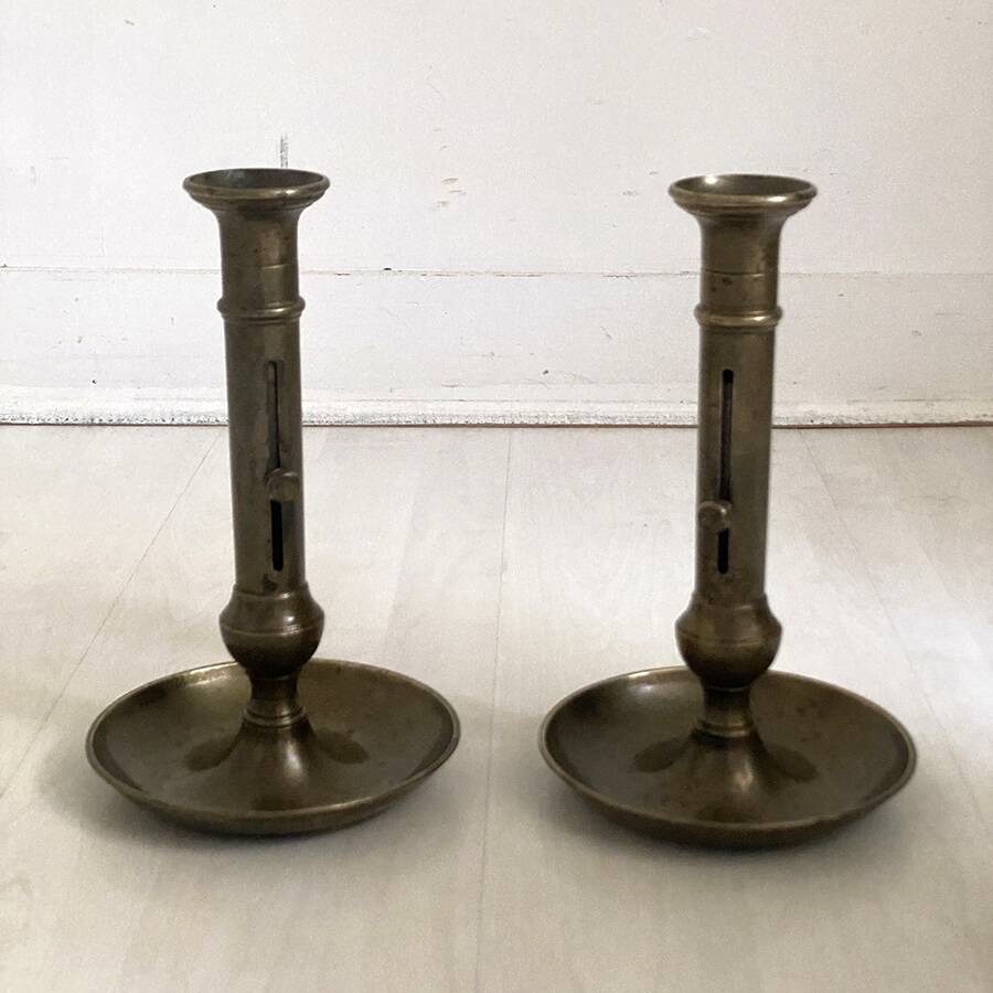 Pair of brass candlesticks
