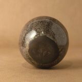 Vase soliflore stoneware antique enamelled brown coconut vintage 1976