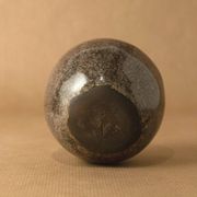 Vase soliflore grès chiné émaillé brun noix de coco vintage 1976