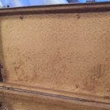 Small suitcase vintage wood and cardboard