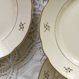 6 flat earthenware plates in beige and gold Villeroy Boch ACC-7227