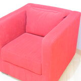 Fauteuil club forme cube vintage années 80