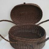 Panier bressan en osier naturel vintage