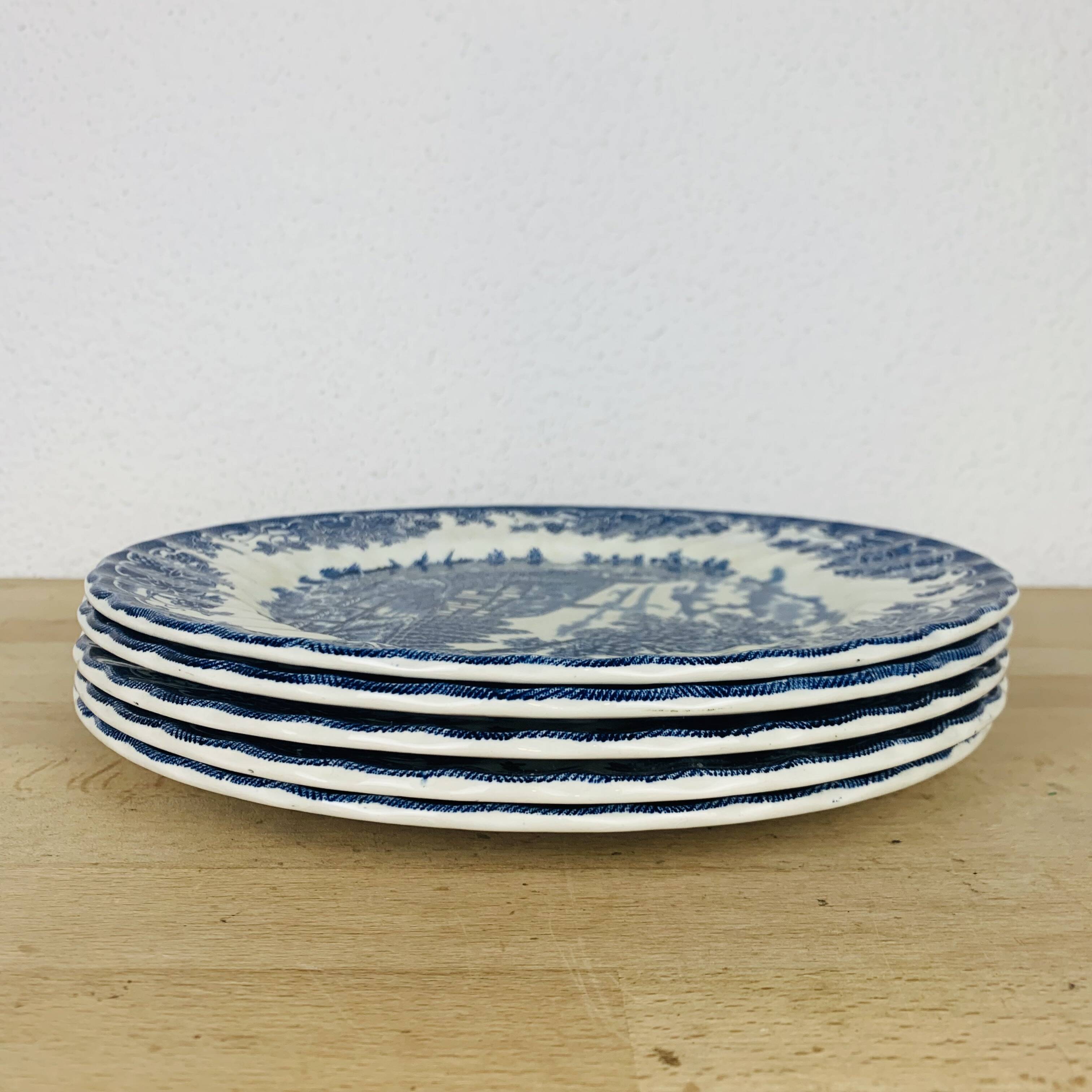 5 Myott The Brook English Ironstone Dinner Plates