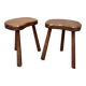 Pair of vintage brutalist tripod stools 50/60