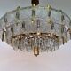 Pair of two XXL large brass and glass chandeliers by Kamenicky Senov/Preciosa, 1970s