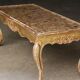 Table basse XIXeme. Stuc doré et marbre