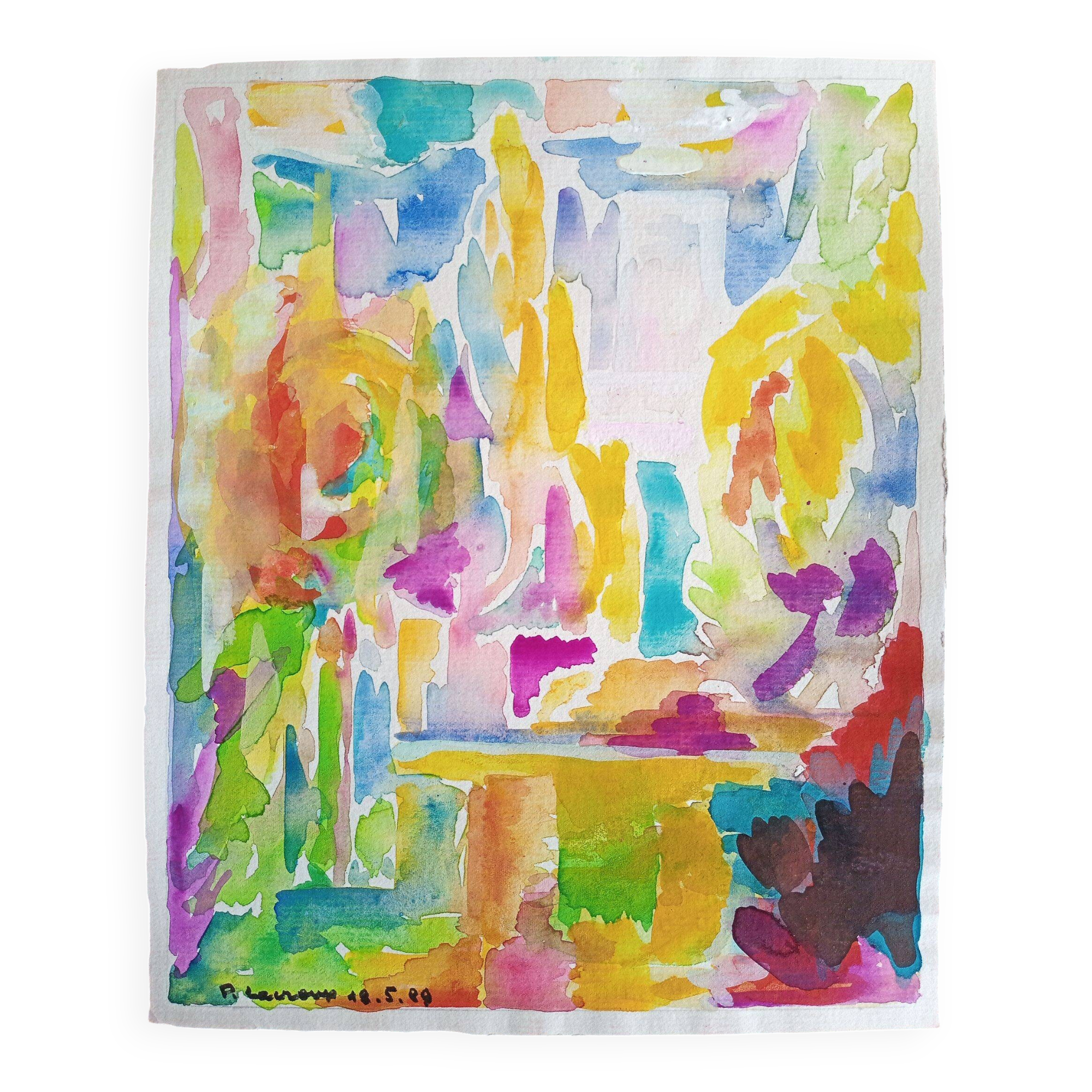 Pierre Lacroux (1909-1993) Gouache on paper 24 x 32 cm - from 1989 - (291)