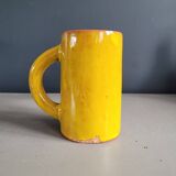 Mustard glazed terracotta mug signed - cup
