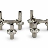 Pair of modular candle holders, German design, Nagel type, 1970s.