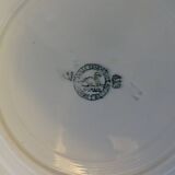 3 assiettes plates faïence ancienne St Amand Salins  vert