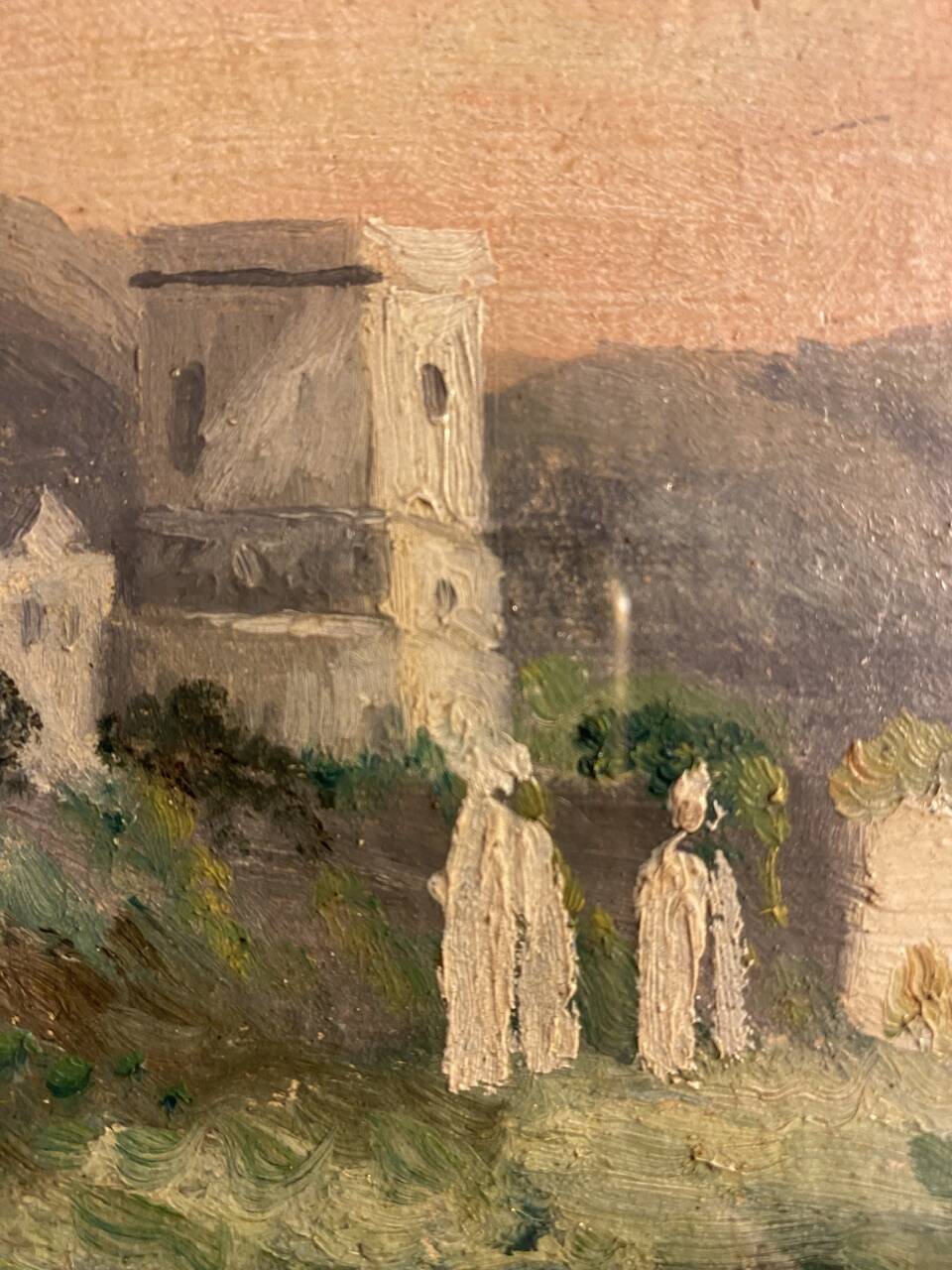 Old painting, orientalist landscape, signed George 20th century