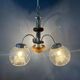 Vintage transparent glass chandelier from Murano with a chrome structure.