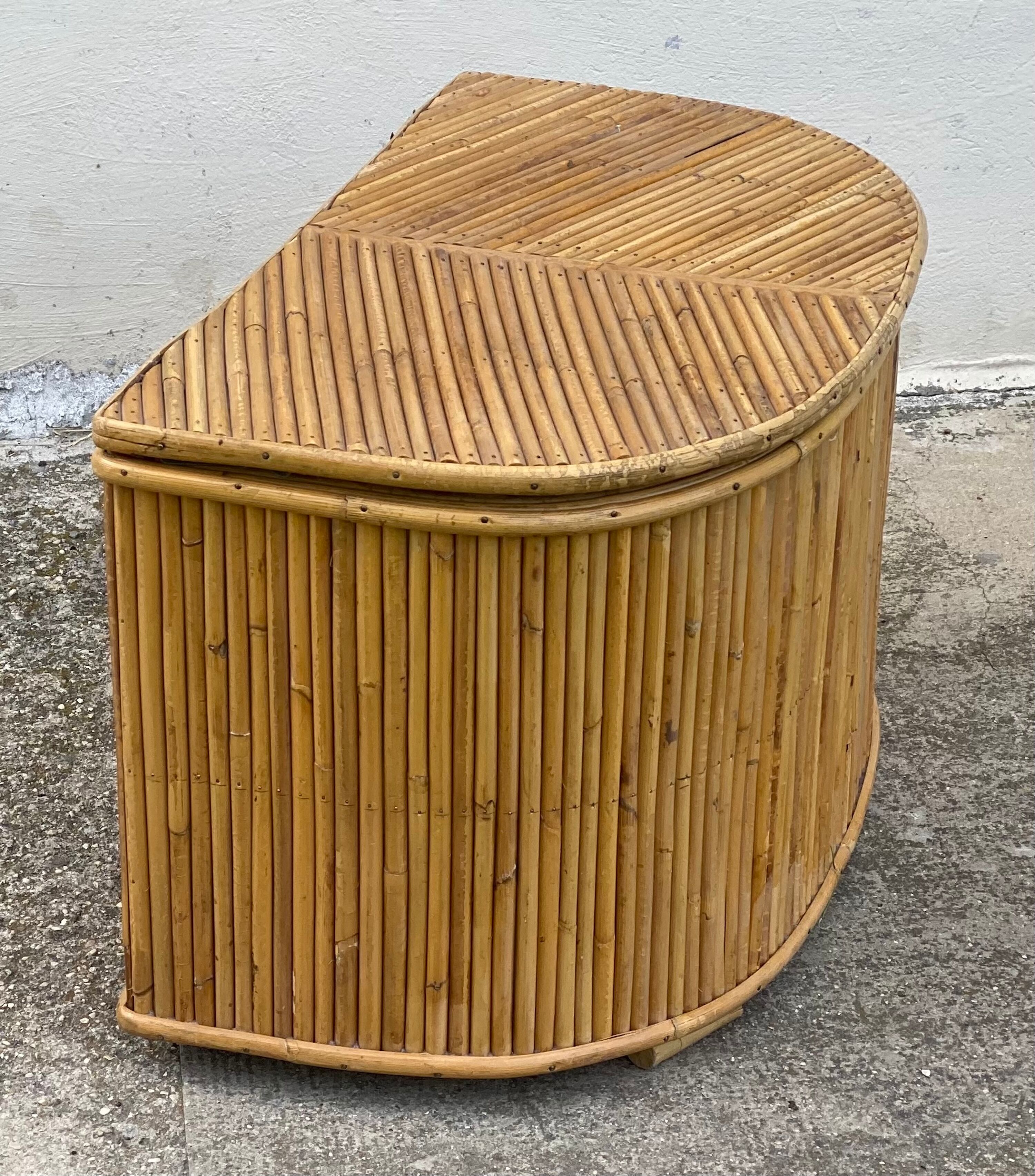 Petit coffre rotin vintage 1960