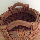 Wooden and wicker basket