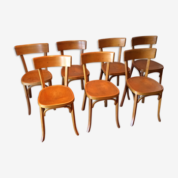 Set of 7 chairs Baumann-1950-60