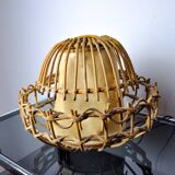 Lampe de table en rotin, art populaire, France, 1960