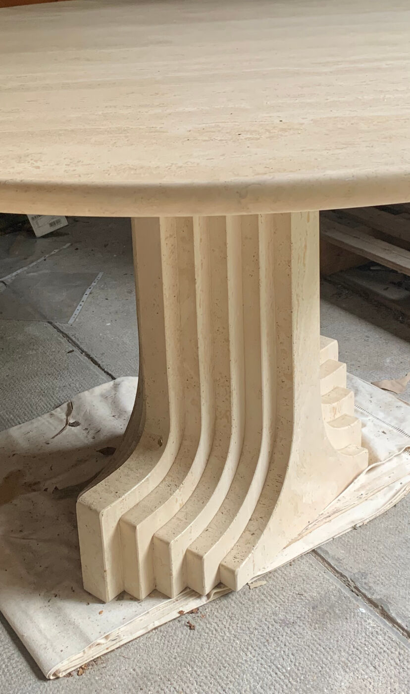 Table Carlo Scarpa in travertine