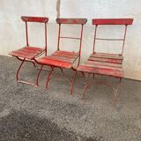 Set of 3 folding fisherman bistro chairs