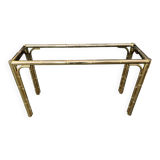 Bamboo-style Console Table Brass 1970