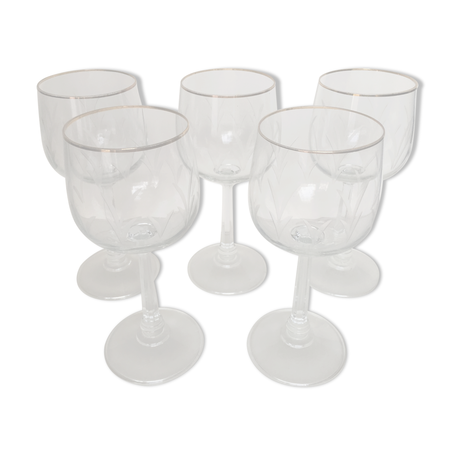 Set of 5 crystal water glasses