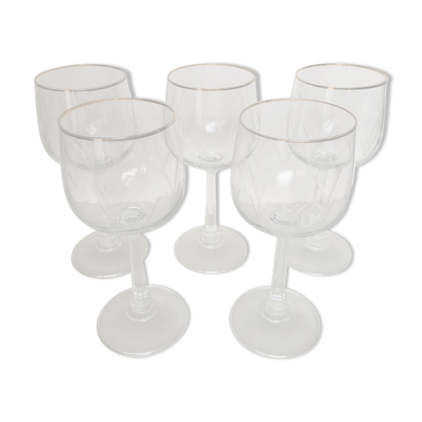 Ensemble de 5 verres à eau en cristal