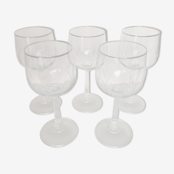 Set of 5 crystal water glasses